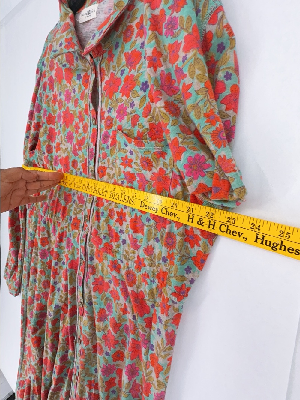 Natural Life Boho Floral Maxi Shirt Dress 100% Cotton Western Neon size L nwot - Picture 8 of 11
